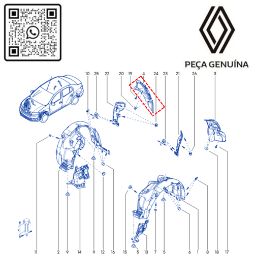 RN 83509R 767483509R PROTETOR CAIXA RODA 3
